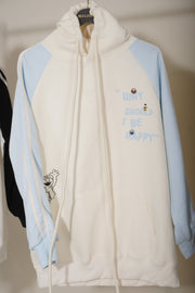 hoodie - צבע תכלת לבן