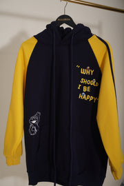 צבע כחול כהה וצהוב  hoodie