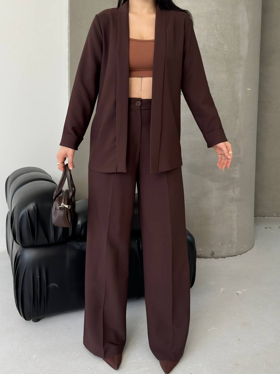 סט חליפה בלייזר מוכנס אלגנטי