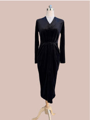 שמלת קטיפה צבע שחור