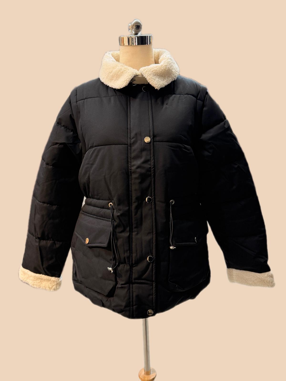 מעיל פוך עם צווארון פרווה