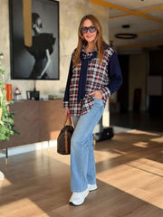 חולצה משובצת מכופתרת