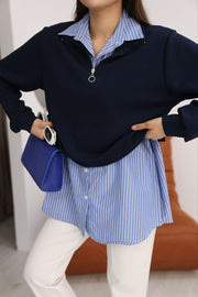 חולצה מחוברת לסריג