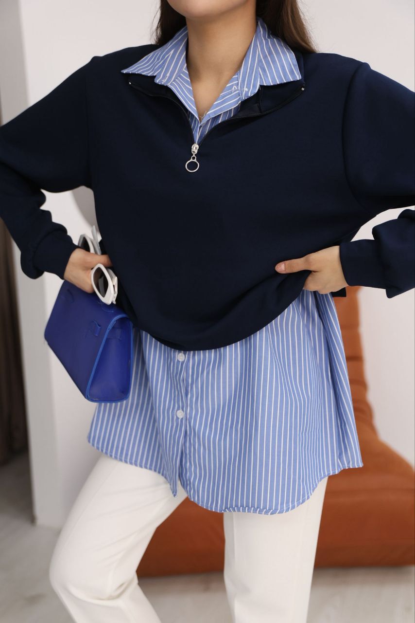 חולצה מחוברת לסריג